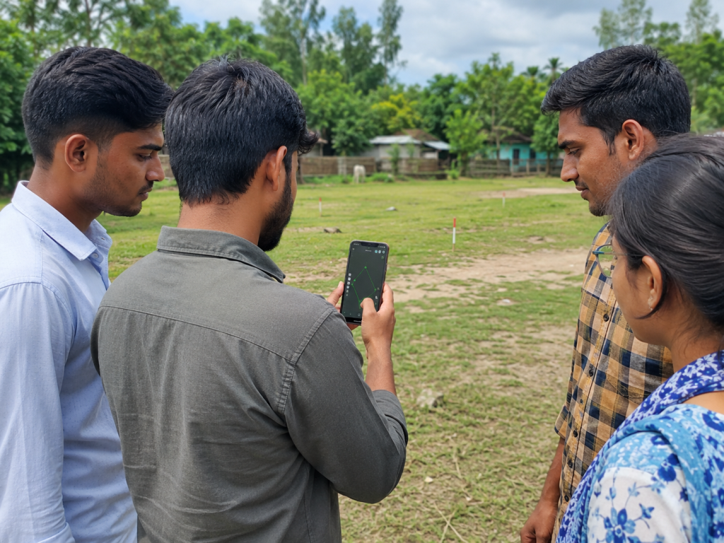 মোবাইলের মাধ্যমে জমির মাপ
