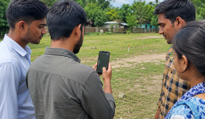মোবাইলের মাধ্যমে জমির মাপ